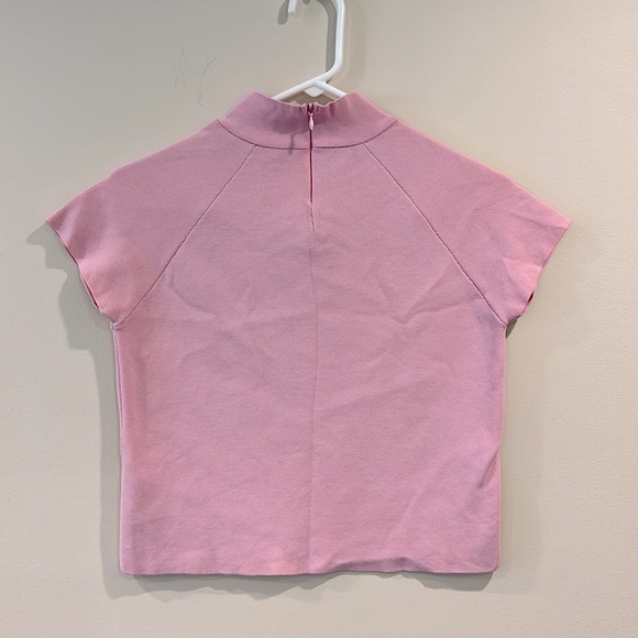🔥Zara Pink Fitted Ribbed T-Shirt with Mandarin Collar🔥 - Picture 2 of 6